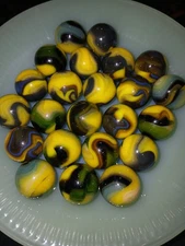 Vintage Glass Marble - Jabo Swirl Jabo Lot Of 23