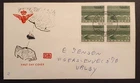Denmark Stamps 1963 Rare Sea & Flight Anniversary block of 4 First Day Cover