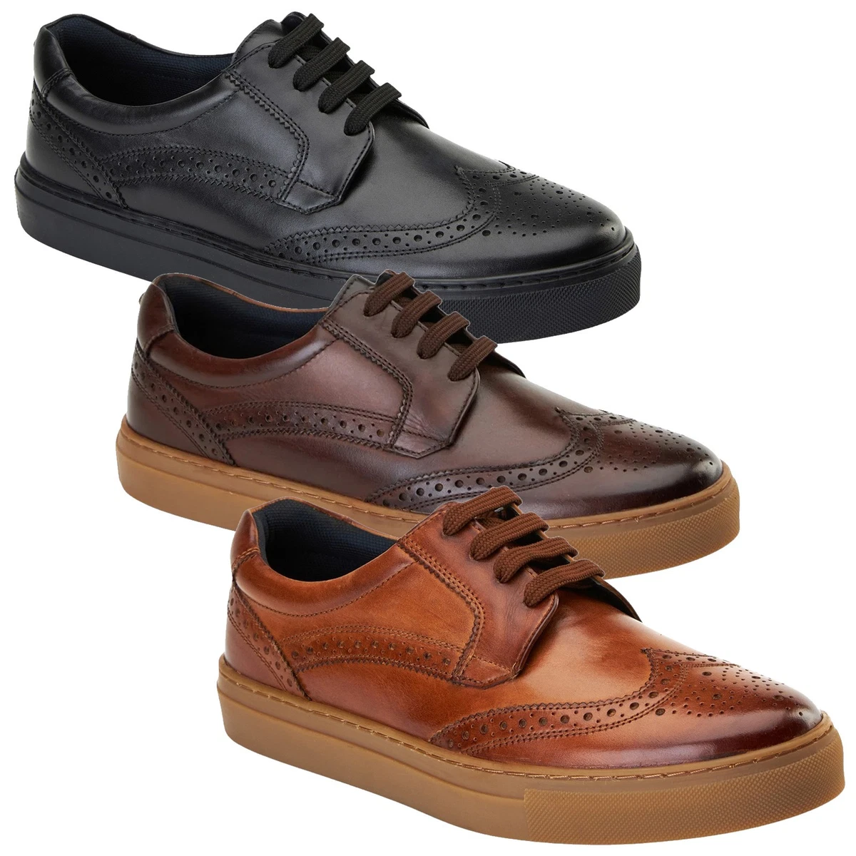 NEW Men’s Base London Maudslay Mod Scotch Leather Grain Derby Shoes.  Size 9 lanx-maudsley-brown-leather-  main image 4