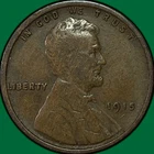 1915 Lincoln Wheat Cent Fine F Coin #36947