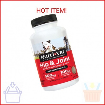 Nutri-Vet Hip & Joint Regular Strength Joint Dog Supplements, Formulated with Gl