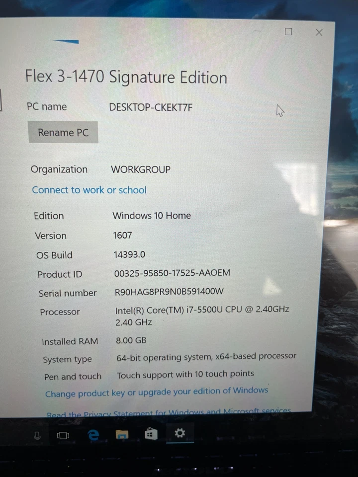Lenovo Flex 3-1470 14" 2-in-1 Touch – Intel i7-5500U – 8GB 1TB HDD Win10 - Image 2 of 4