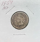 1859 INDIAN HEAD ONE CENT COIN.  FREE SHIPPING