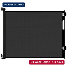 Retractable Baby Gate for Stairs and Doorways, 55" Wide x 33" Tall Mesh Dog Gate