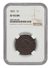 1822 1C NGC XF45 - Coronet Head Cent