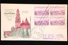 US COVER CALIFORNIA PACIFIC EXPOSITION FDC SCOTT 773 BLOCK OF 4 FIRST RACEY