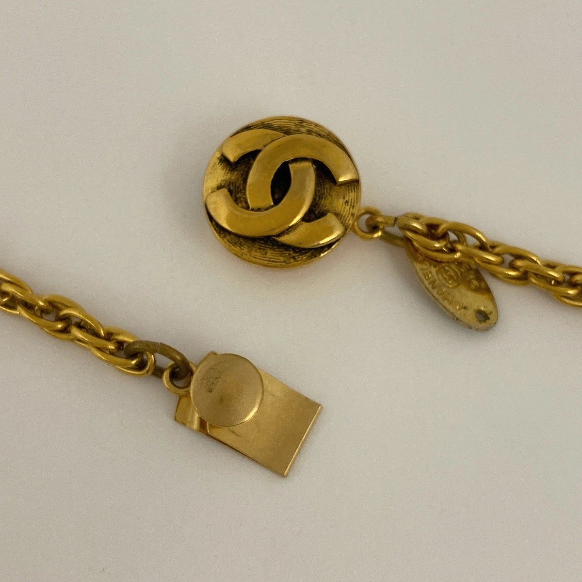 CHANEL Coco Mark Collana Catena Quadrifoglio Collana Lunga GP Oro Accessori Donna