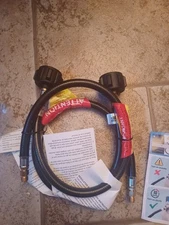 2 PACK 2FT RV Propane Hose, Pigtail Gas Line with 1/4'' Inverted Male Flare