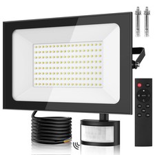 150W Security Lights with PIR Motion Sensor,IR Remote 1 PACK, Cool White 
