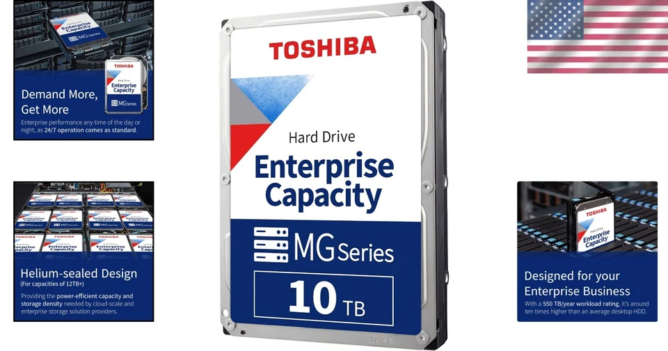 10TB Enterprise SATA Internal HDD 7200RPM MG06ACA10TE - Image 2 of 4