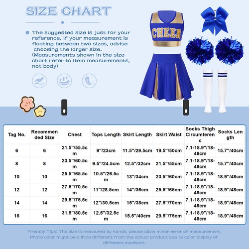 Kids Girls Fancy Dress Up Pleated Skirt Cheerleading Dance Outfits Carnival - Picture 27 of 79