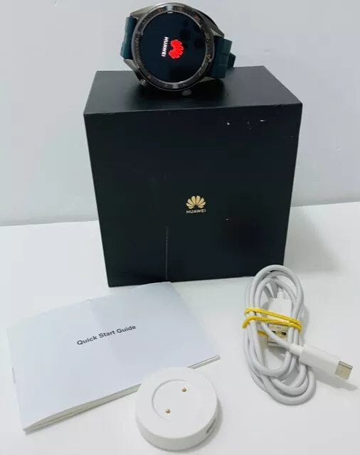 HUAWEI Watch GT 46MM FTN-B19 Titanium Grey with Green Strap Fitness Smart  Watch