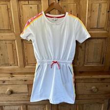 The Marc Jacobs Girls 12 Dress White Cinched Waist Pockets Crewneck Bunny Patter