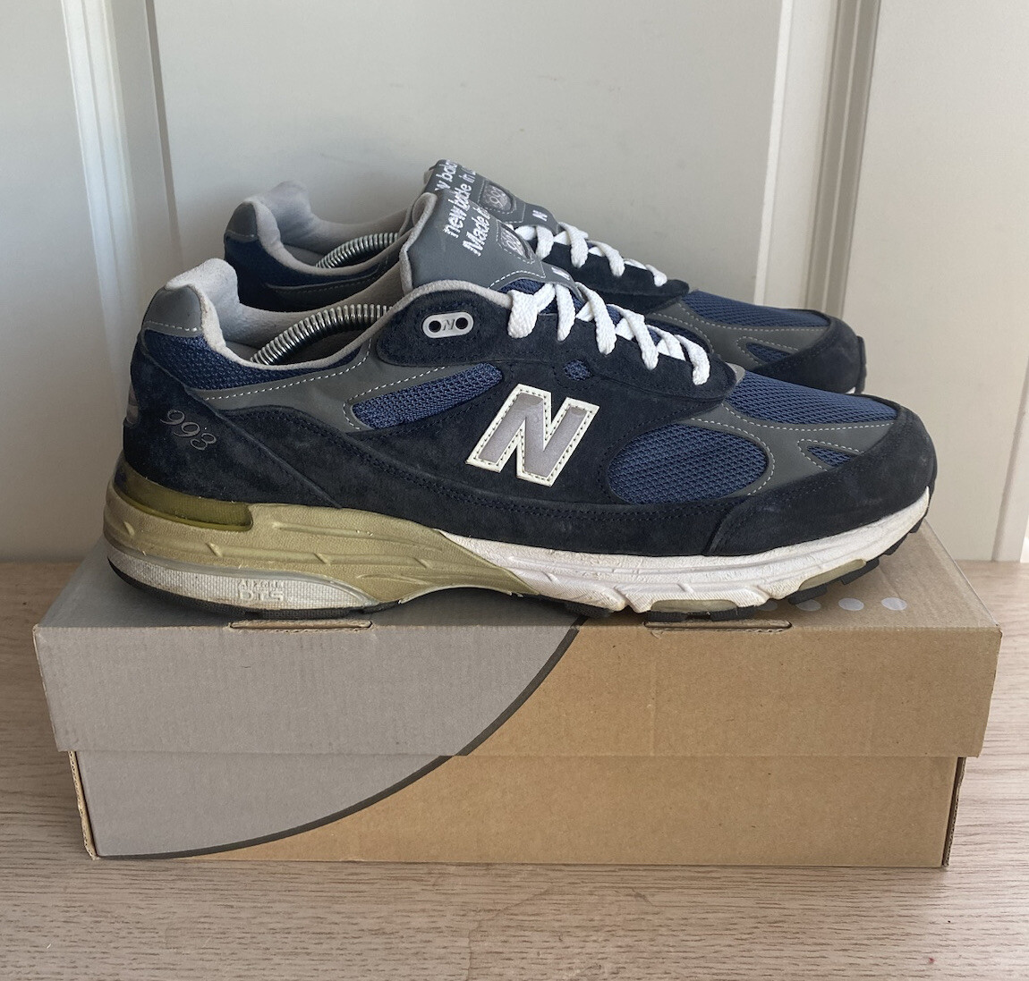 RARE 🔥New Balance 993 Navy Blue White Made in USA (MR993NV) Kith - Men 11 D