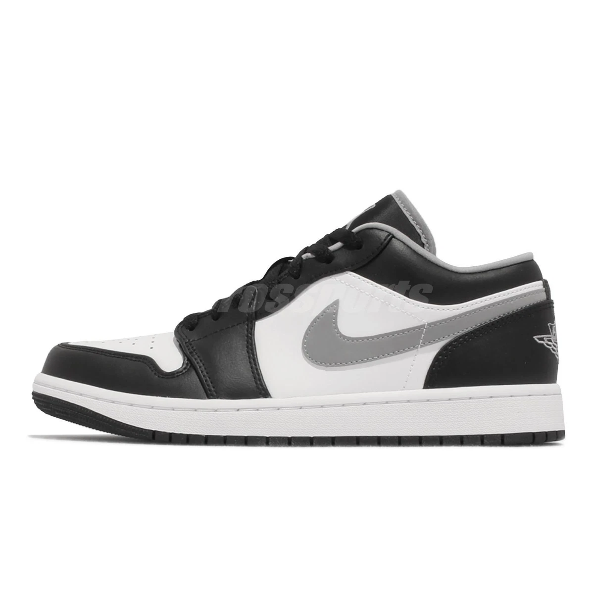Nike Air Jordan 1 Low Black Medium Particle Grey White Men AJ1 Shoes 553558-040