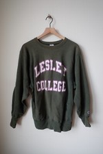 VINTAGE USA MADE Champion Reverse Weave Lesley College XL Sweatshirt 90s Y2K