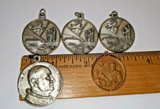 VINTAGE RELIGIOUS MEDALS LOT CREED AIR SEA LAND SAINT CHRISTOPHER & MORE