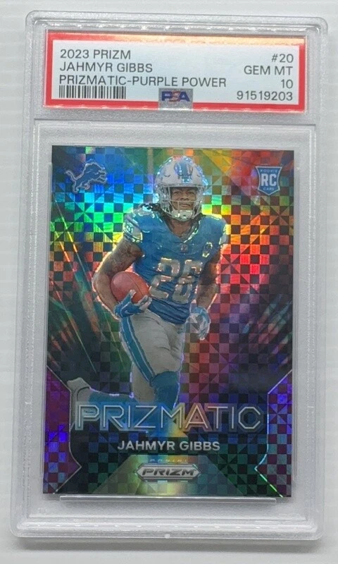 Jahmyr Gibbs Panini Prizm Prizmatic #20 Purple Power