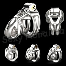 Male Stainless Steel Cobra Chastity Device Mamba Cage Men Metal Lock Belt CC440