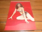 OLD VINTAGE MEXICAN CALENDAR PRINT PIN UP C1950 LARGE 15X11" TIGER TOUCH
