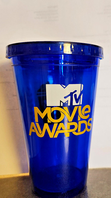 MTV MOVIE AWARDS Promo Only Tumbler VTG Blue W/ Lid RARE