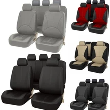 For Honda Civic Car Seat Covers 5-Seat Full Set Front + Rear Cushion Leather