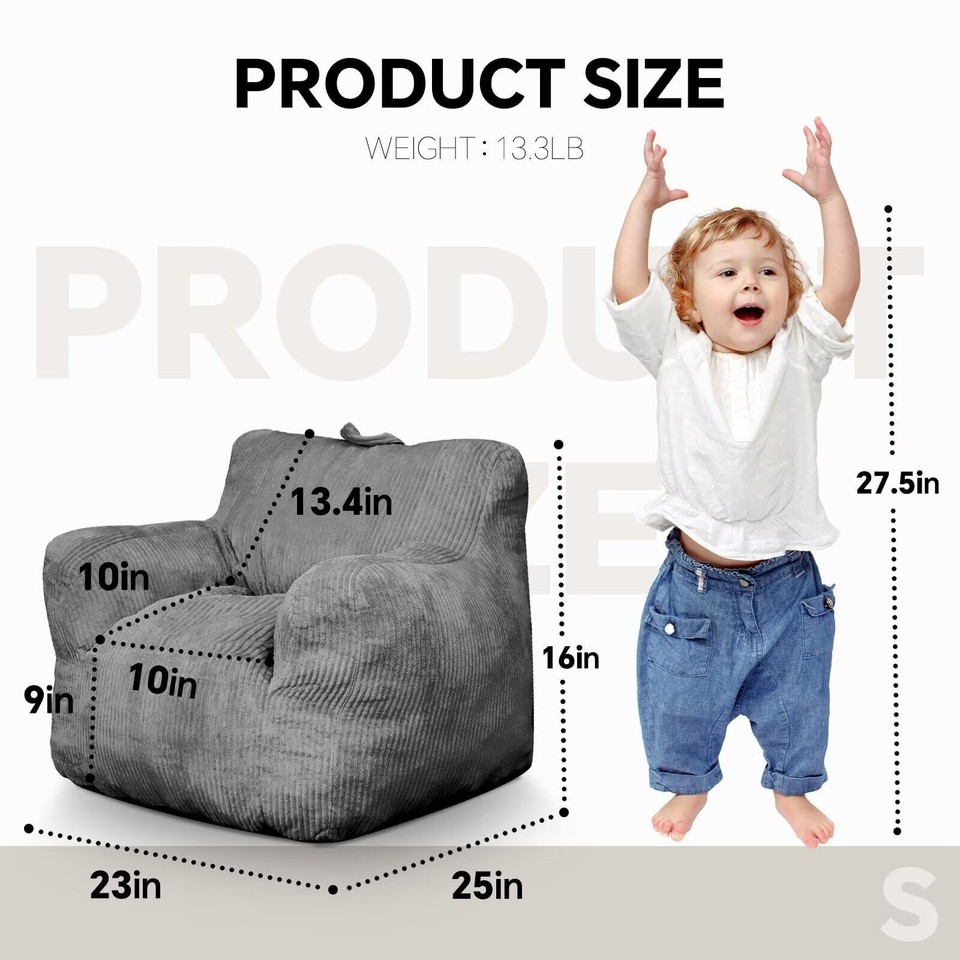 CCF Bean Bag Chair for Adults & Kids Bean Bag Couch with Armrest Fluffy