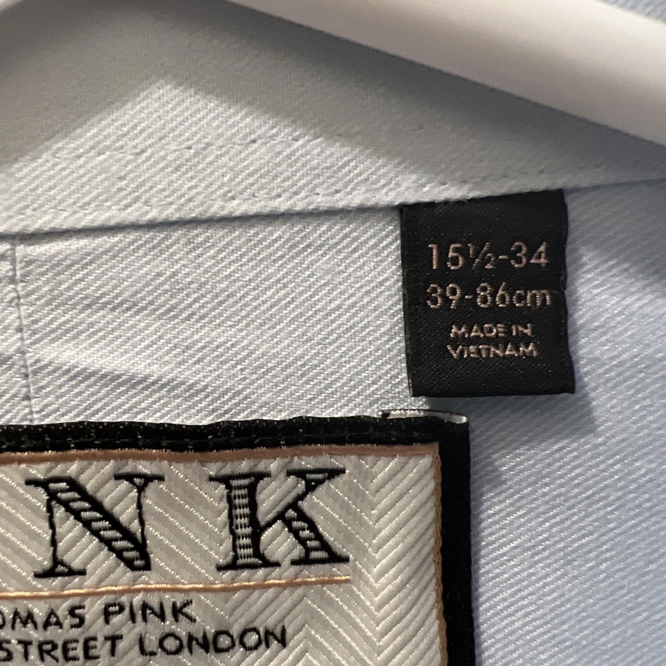 Thomas Pink The Sterling Button Down Blue 15 1/2-34, 39-86 cm Foto 4 de 4