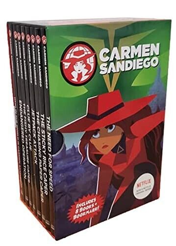 Carmen Sandiego 8 Book Set Brand New / Factory Sealed - Zdjęcie 1 z 5