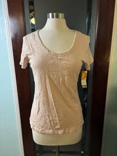 New C&C California Peach Vneck T-shirt Size Small S #38