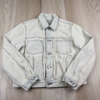 John Elliott Womens Blue Denim Button Front Outdoor Trucker Loose Jacket Size 1