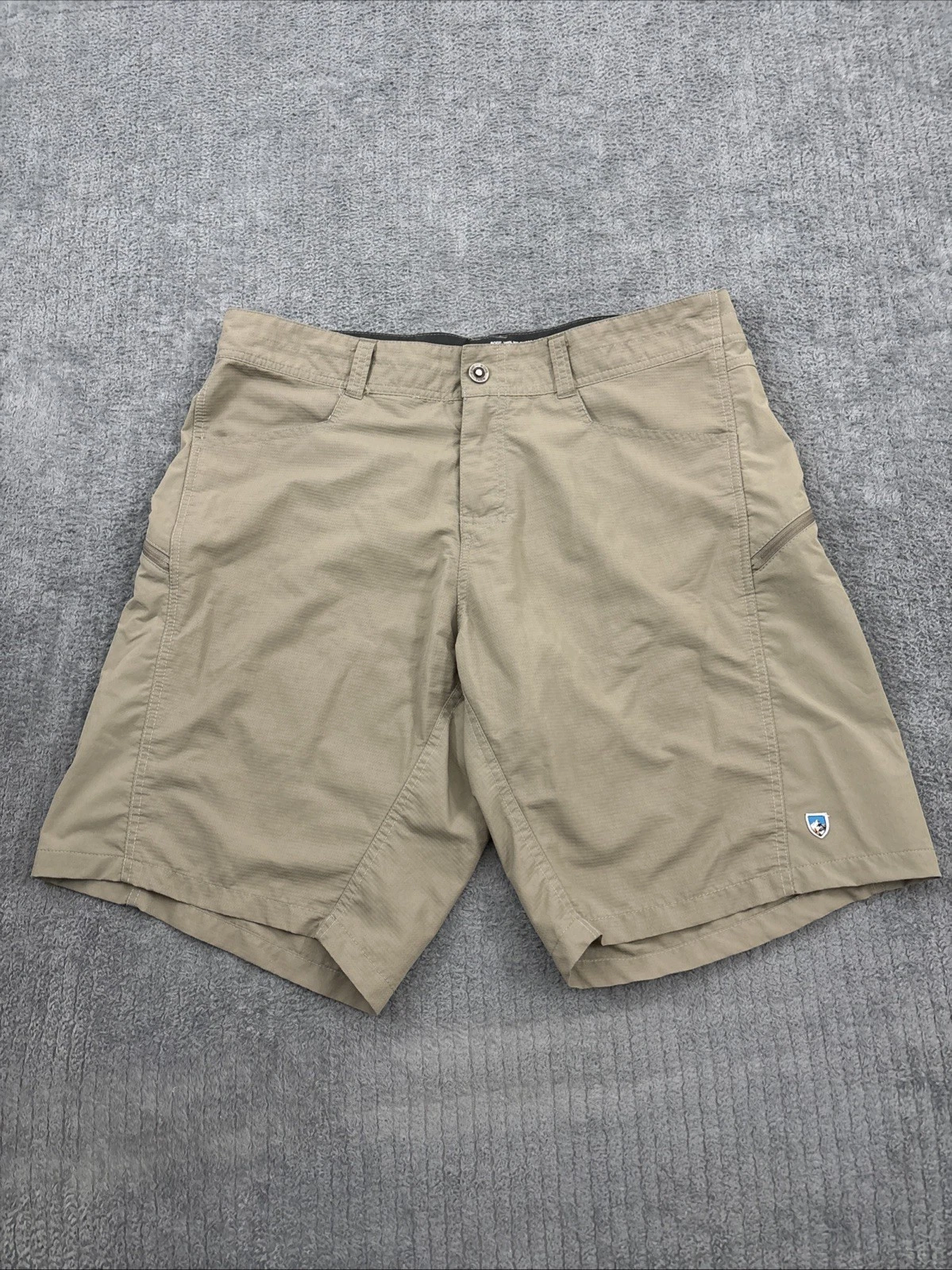 Kuhl Shorts Men's 36 Tan Mutiny River Cargo Nylon Nature Hiking Outdoor 5048