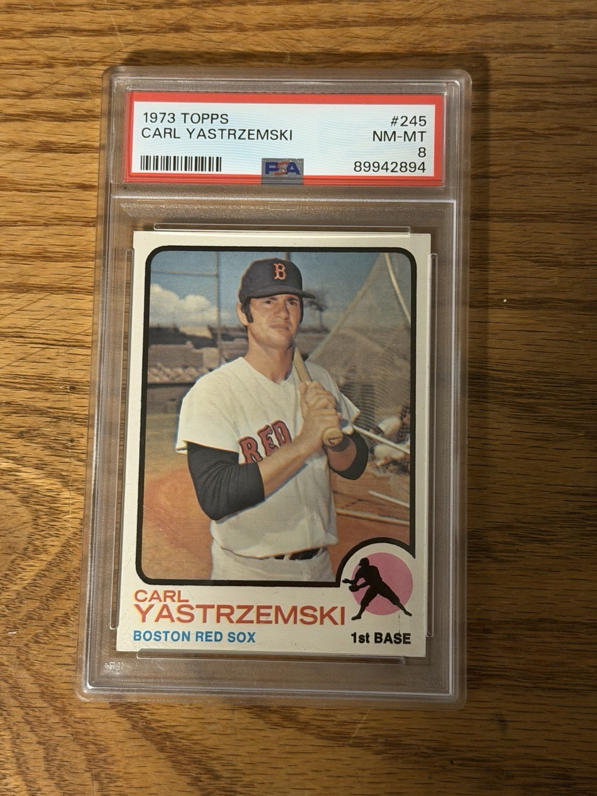 1973 Topps #245 Carl Yastrzemski - PSA 8