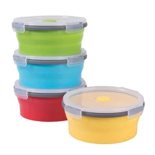 Airtight Collapsible Food Storage Containers 27 oz Set of 4 BPA-Free