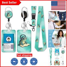 Waterproof ID Holder and Retractable Lanyard Featuring Cute Sea Turtle Design