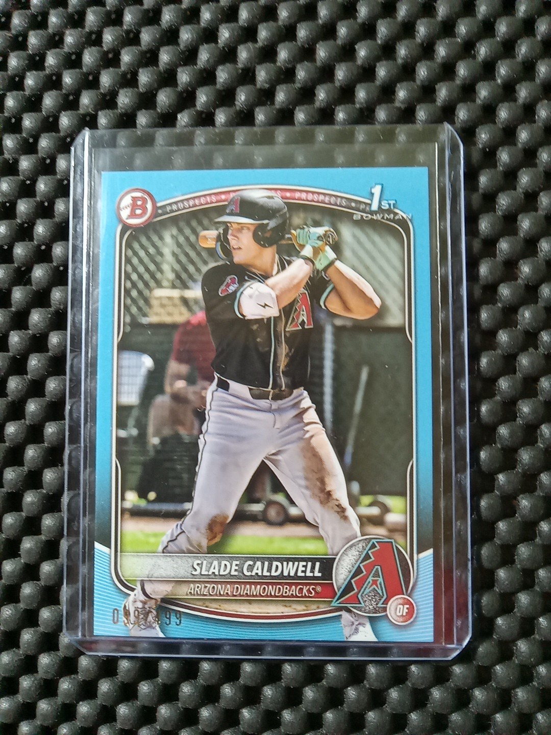 2025 Bowman Prospects Sky Blue Paper 1st Slade Caldwell Numbered 99/499