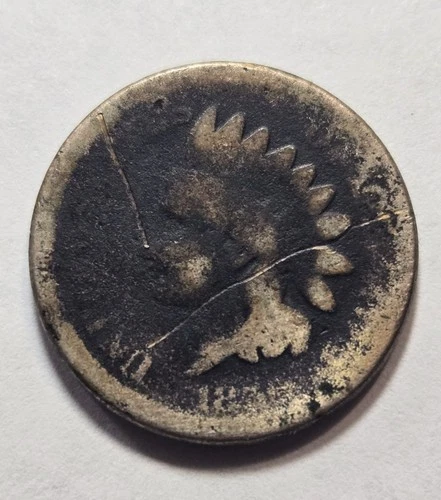 1859 Indian Head Cent 1c Penny, About Good AG Details, Scratch- Exact Coin Shown