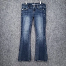 American Eagle Jeans Womens 4 Blue Artist Stretch Flare Dark Wash Zip Fly Denim