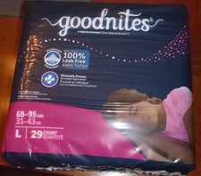 Goodnites nighttime underwear for girls size L 68-95 lbs 58 count