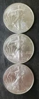 Lot of Three 2016 $1 American Silver Eagle Dollars