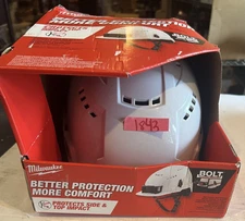 Milwaukee 48-73-1320 White Front Brim Vented Helmet, Type 2, Class C