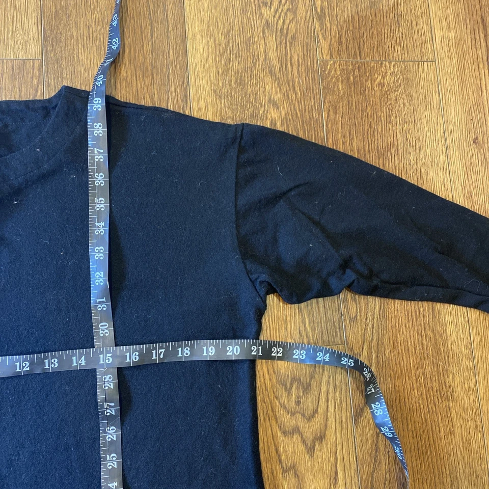 Vestido Lands End 100 % lana vintage EE. UU. para mujer talla 16 negro elástico minimalista Foto 4 de 4