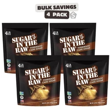 Sugar In The Raw Turbinado Cane Sugar – Bulk Value Pack (4 x 4 lb Bags, 16 lb