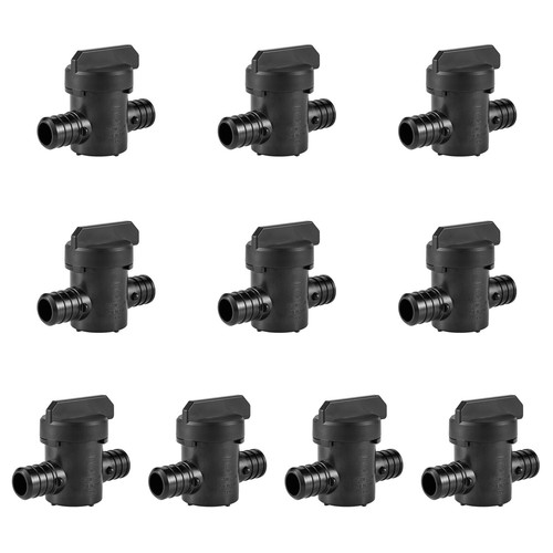 10 PCS  EFIELD Poly PPSU Barb Crimp Pex 3/4" x3/4" Full Port  Shut off BallValve