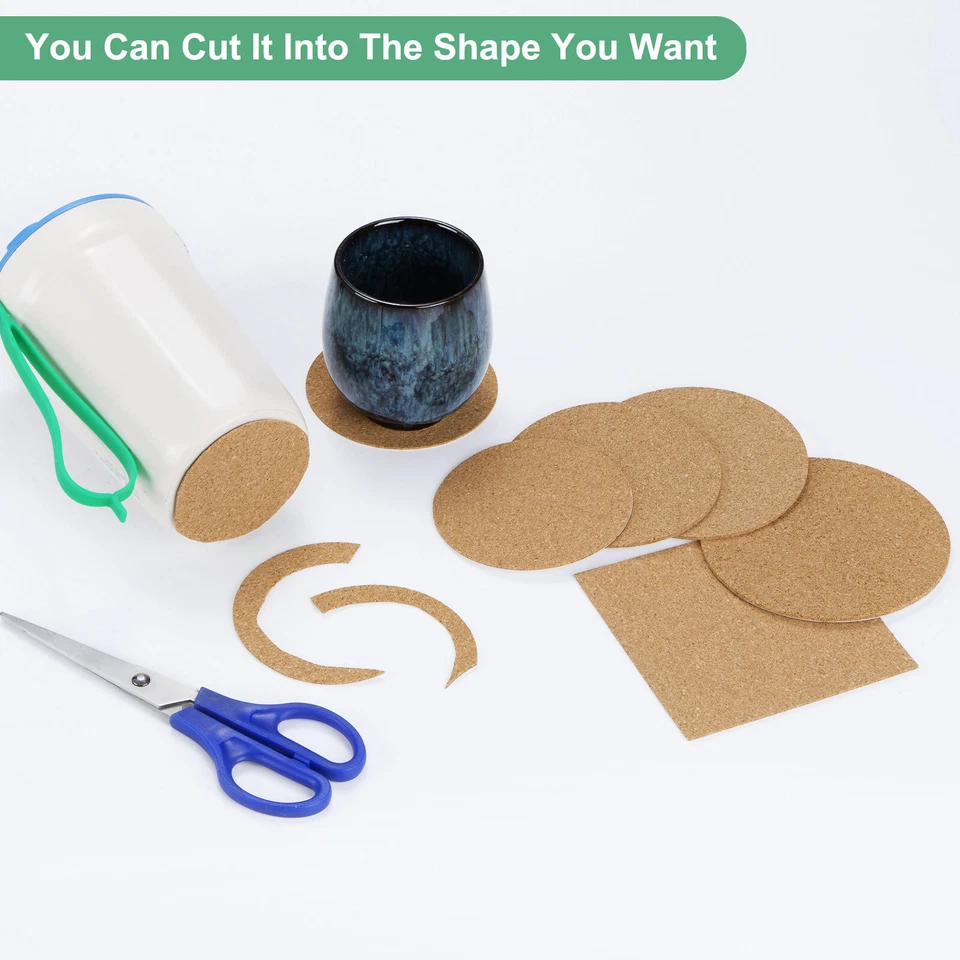 Paquete de 50 hojas de corcho autoadhesivas, tablero de corcho redondo de 3,5 x 3,5 pulgadas [1 mm de grosor] Foto 4 de 4