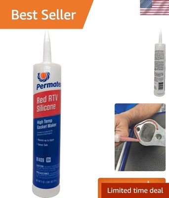 High-Temp Red RTV Silicone Gasket Maker 11 oz for Auto, Water Pump, Oil Pan