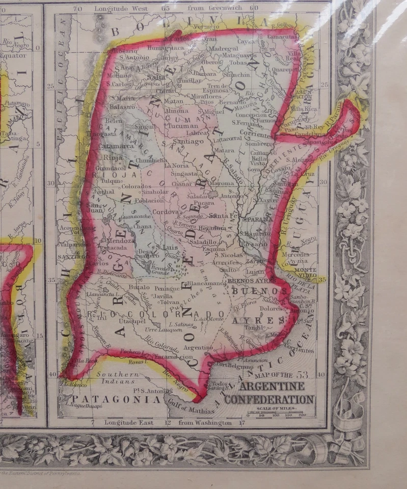 1860 AUGUSTUS MITCHELL MAP of NEW GRENADA VENEZUELA GUIANA PERU EQUADOR ARGENTIN - Image 4 of 4