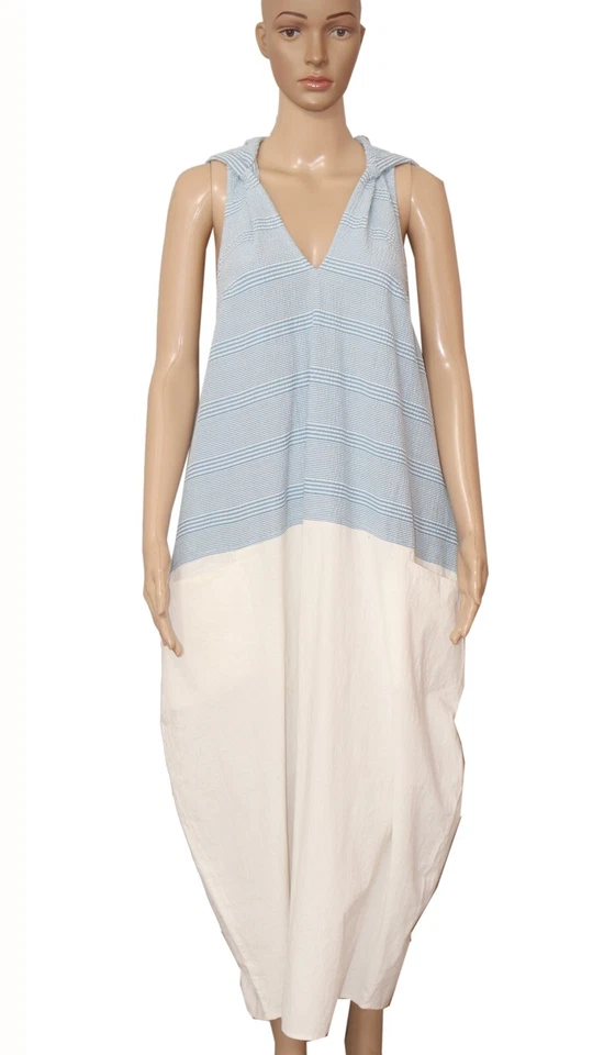 Vestido midi Free People Roadtripping cuello en V capucha sin mangas estampado a rayas S Nuevo con etiquetas Foto 4 de 4