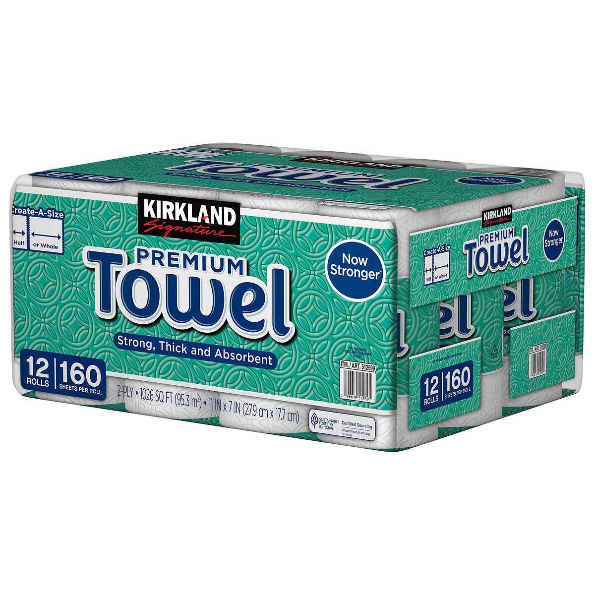 Kirkland Signature Premium Big Roll Paper Towels 12-roll, 160