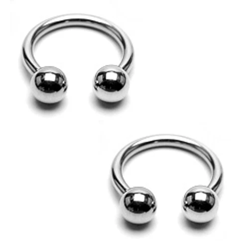 10 PC 18G 5/16" Surgical Steel Circular Barbell Horseshoe Lip Septum Piercing - Image 2 of 2